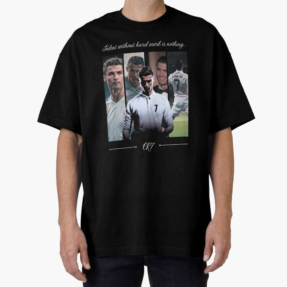 Ronaldo CR7 Oversized T-Shirt Show Up for the Glory of Match Day Hype around FIFA World Cup 2026, CR7 and Messi, Portugal, Spain and Germany, Vintage Soccer Flavor, Modern Football Stars, National Flags and Final Night Emotion; Made for Die Hard