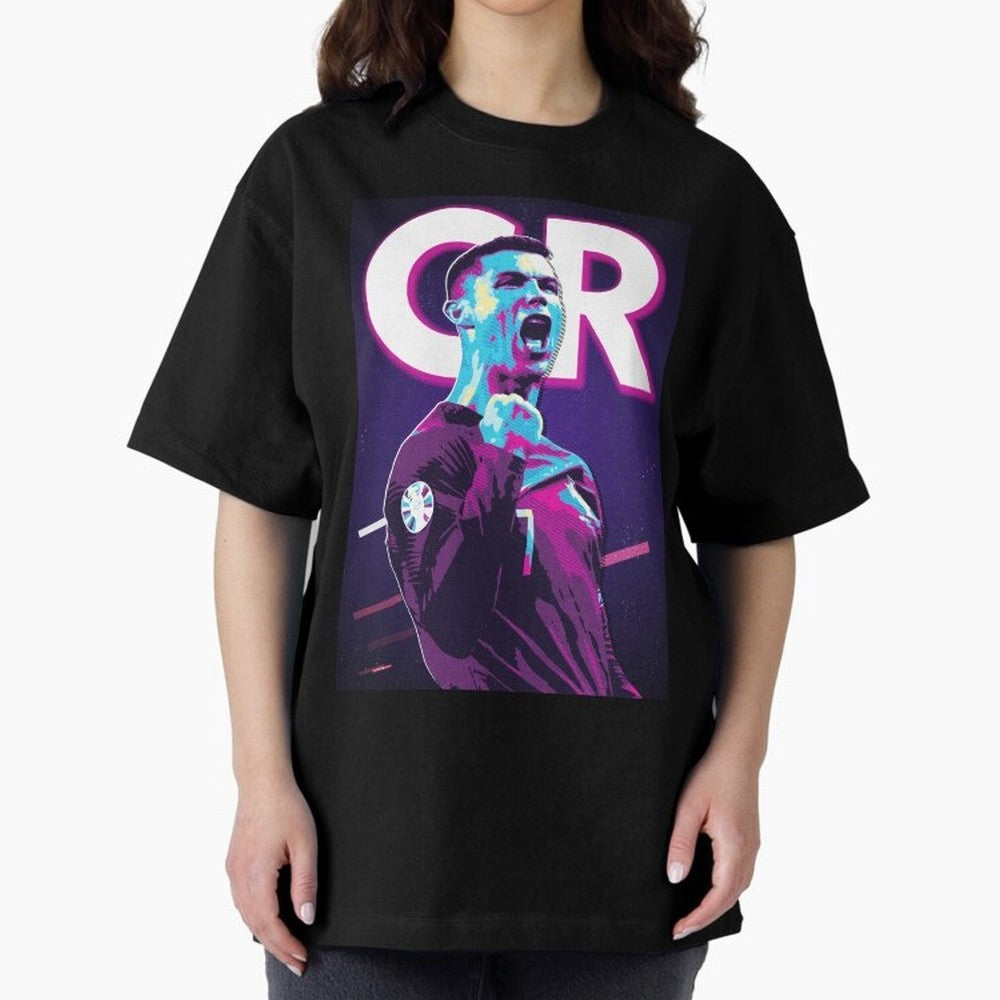 Ronaldo Oversized T-Shirt Follow Global Football Passion for FIFA World Cup 2026, Celebrating Haaland and Mbappe, Netherlands, Retro Football Energy, Iconic Rivalries, Trophy Chase Drama and Stadium Atmosphere; Great for Watch Parties, Sports Bars,