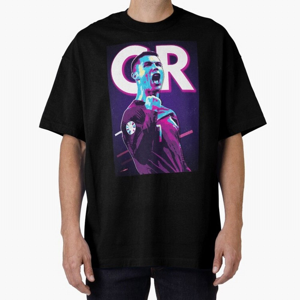 Ronaldo Oversized T-Shirt Follow Global Football Passion for FIFA World Cup 2026, Celebrating Haaland and Mbappe, Netherlands, Retro Football Energy, Iconic Rivalries, Trophy Chase Drama and Stadium Atmosphere; Great for Watch Parties, Sports Bars,