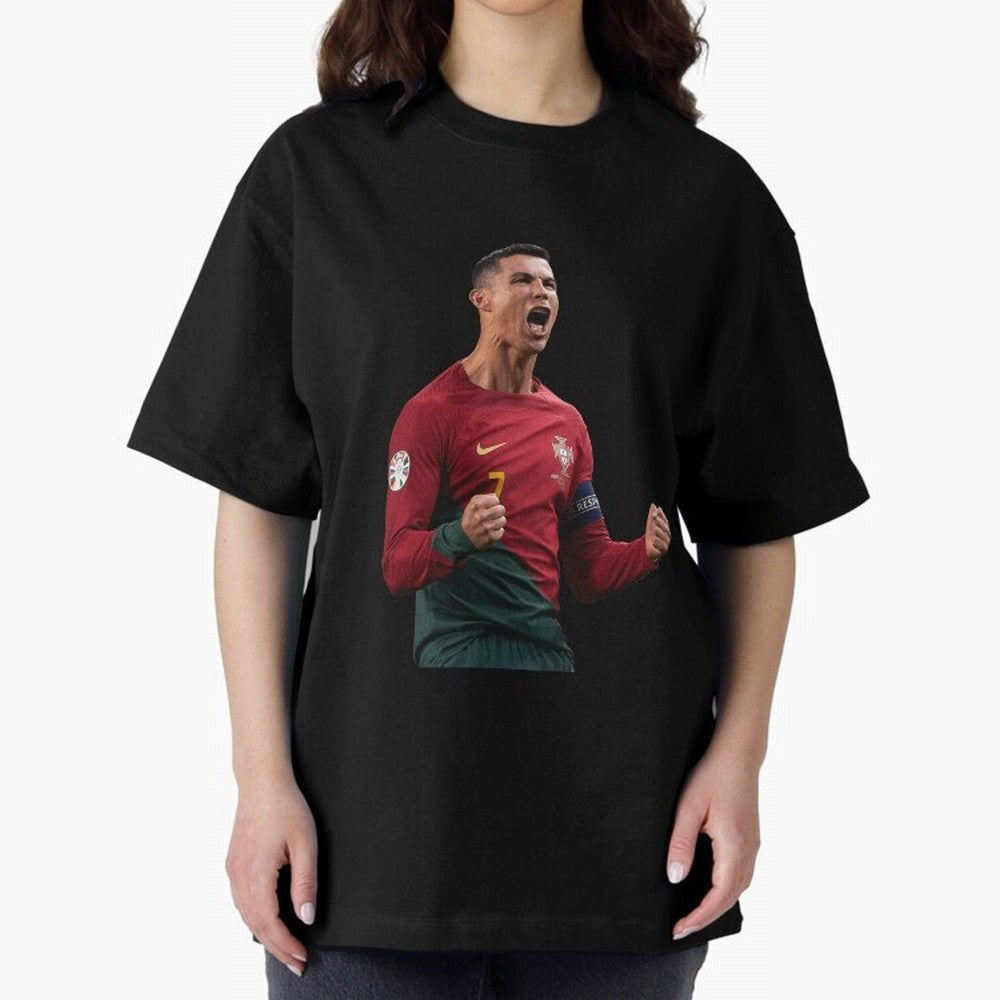 Cristiano Ronaldo T-Shirt Oversized T-Shirt Live the Energy of Global Football Passion for FIFA World Cup 2026 Group Stage, Built around Haaland, Brazil, Sports Nostalgia, International Competition, Famous Players and Unforgettable Victories; Made
