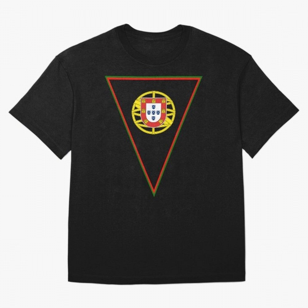 Portugal Flag & Coat of arms Oversized T-Shirt Fuel Your Fan Pride for FIFA World Cup 2026 Spirit, Capturing France, Cristiano Ronaldo, Retro Football Energy, Iconic Rivalries, Trophy Chase Drama and Stadium Atmosphere; Great for Watch Parties,
