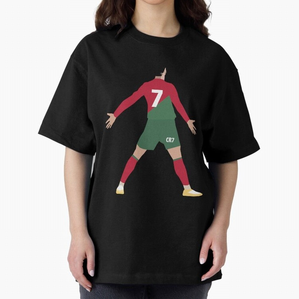 Cristiano Ronaldo illustration Oversized T-Shirt Join the Global Buzz around the FIFA World Cup 2026 USA Canada Mexico Journey through CR7 and Messi Highlights, Brazil Pride, Football Passion, Legendary Performances, Festival Vibes and Supporter