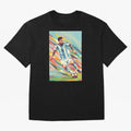 Messi in action Graphic poster design Oversized T-Shirt Share the FIFA World Cup 2026 Group Stage Journey through Mbappe and Neymar Highlights, France and Portugal Pride, Sports Nostalgia, International Competition, Famous Players and Unforgettable