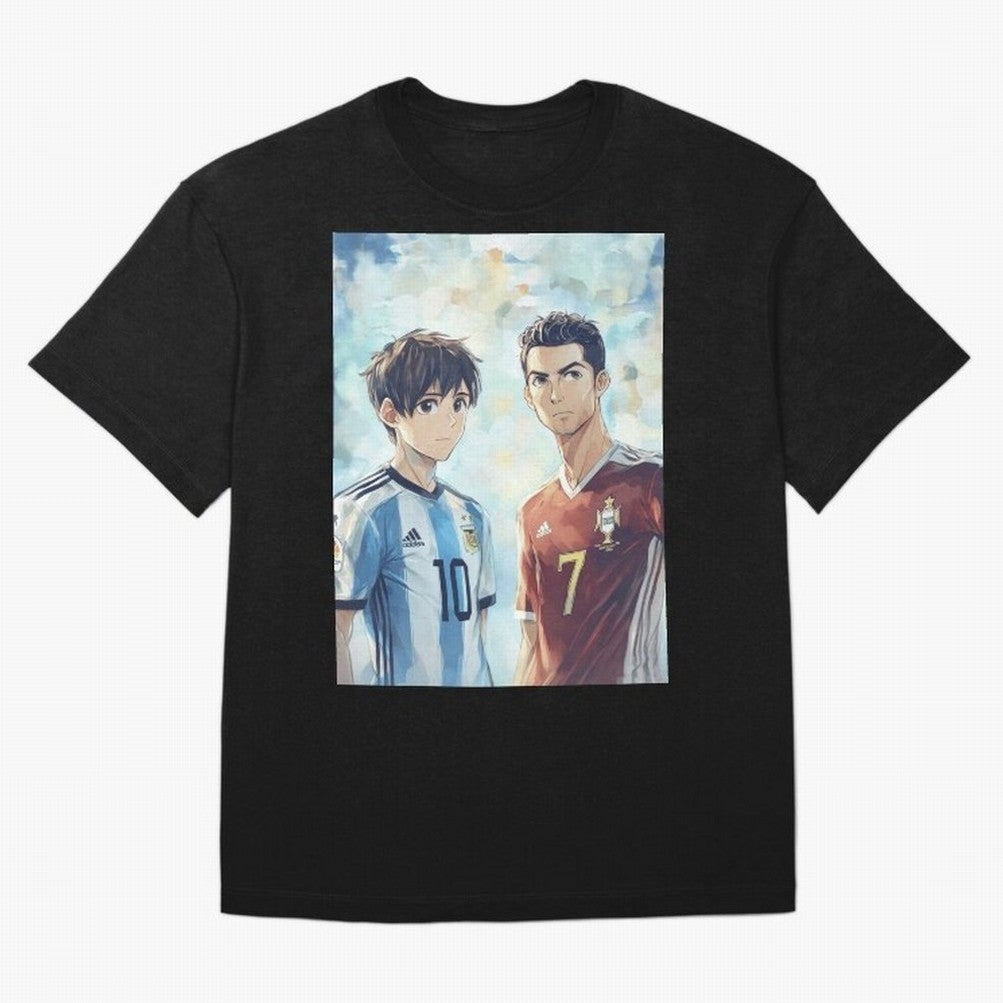 Lionel Messi and Cristiano Ronaldo Oversized T-Shirt Create the FIFA World Cup 2026 Group Stage Journey through Haaland Highlights, Brazil Pride, Champion Mindset, Group Stage Buzz, Knockout Tension and Passionate Fan Culture; Great for Supporters