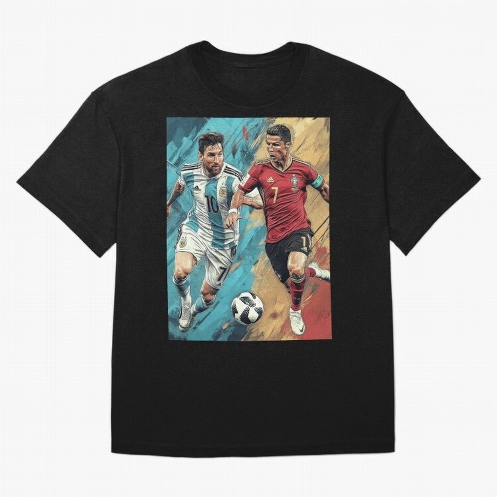 Lionel Messi and Cristiano Ronaldo Oversized T-Shirt Turn Football Passion into FIFA World Cup 2026 Spirit, Highlighting Portugal, Spain and Germany, Neymar, Haaland and Cristiano Ronaldo, Fan Favorite Moments, National Team Passion, Big Match