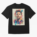 Lionel Messi Oversized T-Shirt Celebrate Football Dreams Across Global Football Passion for FIFA World Cup 2026, Capturing Mbappe and Neymar, England, Vintage Soccer Flavor, Modern Football Stars, National Flags and Final Night Emotion; Made for