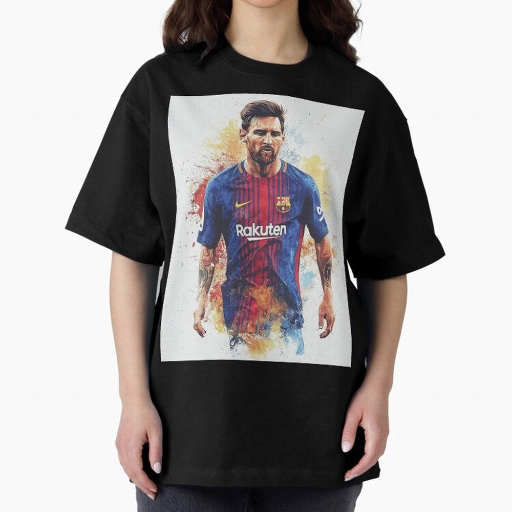 Lionel Messi Oversized T-Shirt Back the Journey through Global Football Passion for FIFA World Cup 2026, Inspired by Messi, Neymar and Mbappe, Portugal, Sports Nostalgia, International Competition, Famous Players and Unforgettable Victories; Ideal