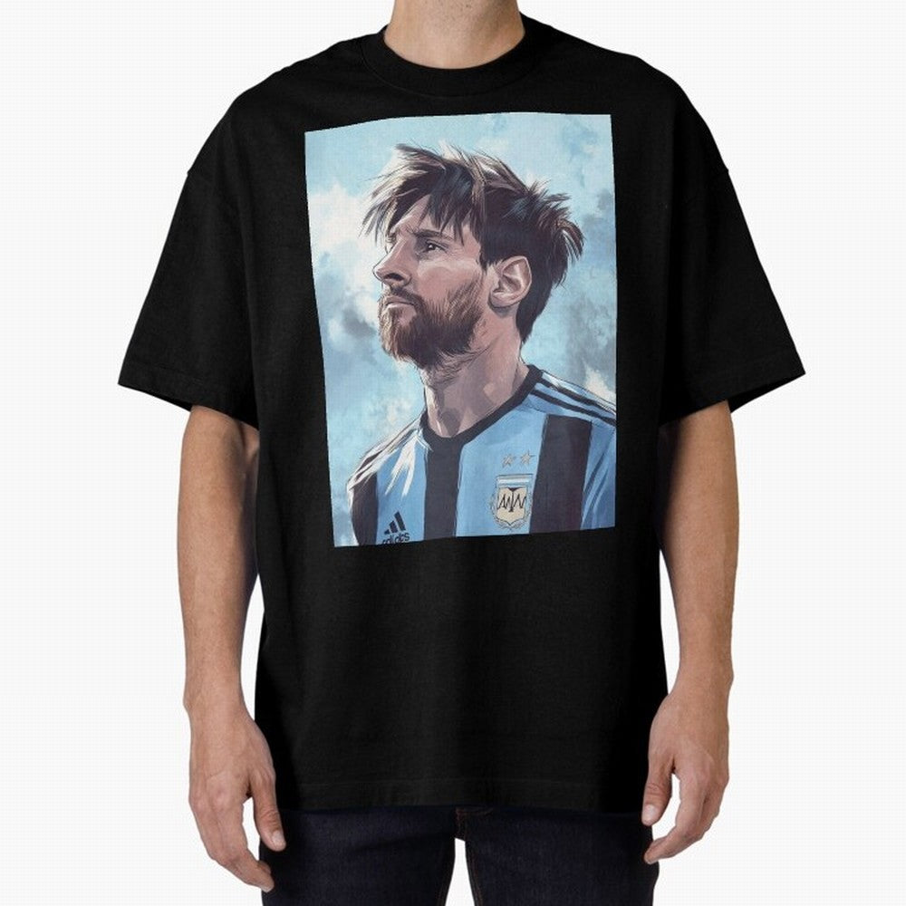 Lionel Messi Oversized T-Shirt Stand Out with Spirit from FIFA World Cup 2026 Group Stage for Fans of Mbappe and Neymar and Brazil, Bringing Tournament Hype, Historic Matchups, Family Viewing Parties and Global Sports Pride; Great for Supporters