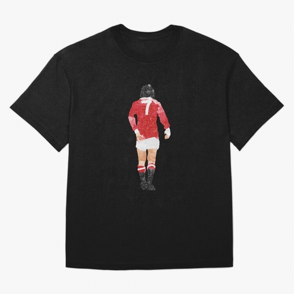 George Best watercolour Manchester United Football Northern Ireland Legend number 7 Man United Red D Oversized T-Shirt Back the Journey through Global Football Passion for FIFA World Cup 2026, Inspired by Neymar, Haaland and Cristiano Ronaldo,