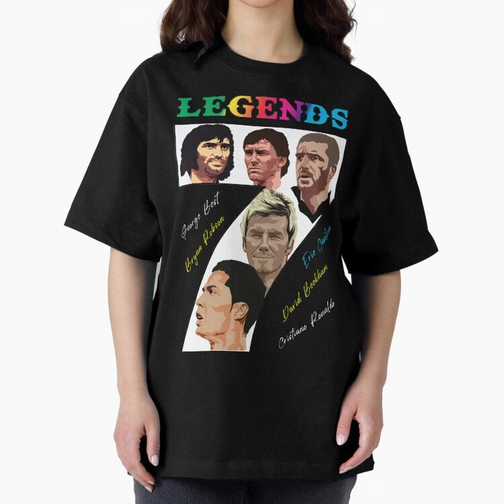 LEGENDS OF FOOTBALL Oversized T-Shirt Feel the Heartbeat of FIFA World Cup 2026 Group Stage Spirit, Connected to Spain and Netherlands, Messi and Cristiano Ronaldo, Championship Spirit, Famous Goals, Roaring Crowds and International Football Unity;