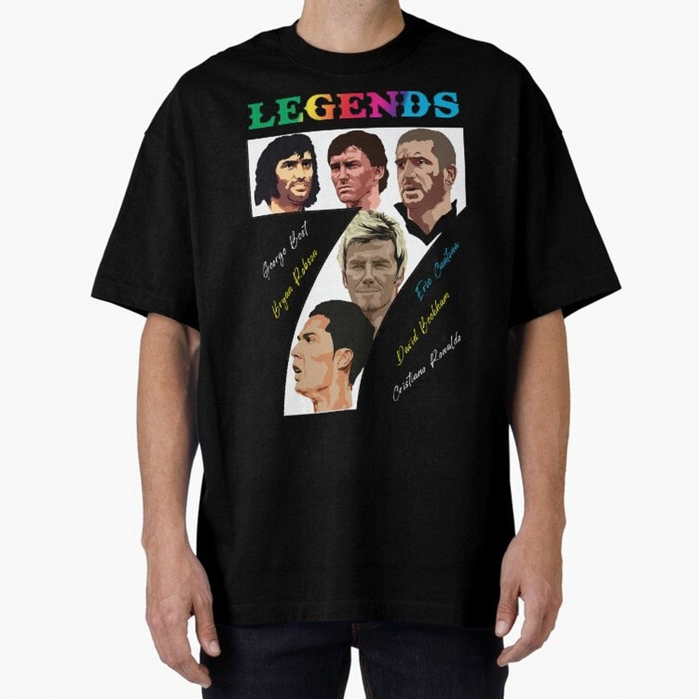 LEGENDS OF FOOTBALL Oversized T-Shirt Feel the Heartbeat of FIFA World Cup 2026 Group Stage Spirit, Connected to Spain and Netherlands, Messi and Cristiano Ronaldo, Championship Spirit, Famous Goals, Roaring Crowds and International Football Unity;