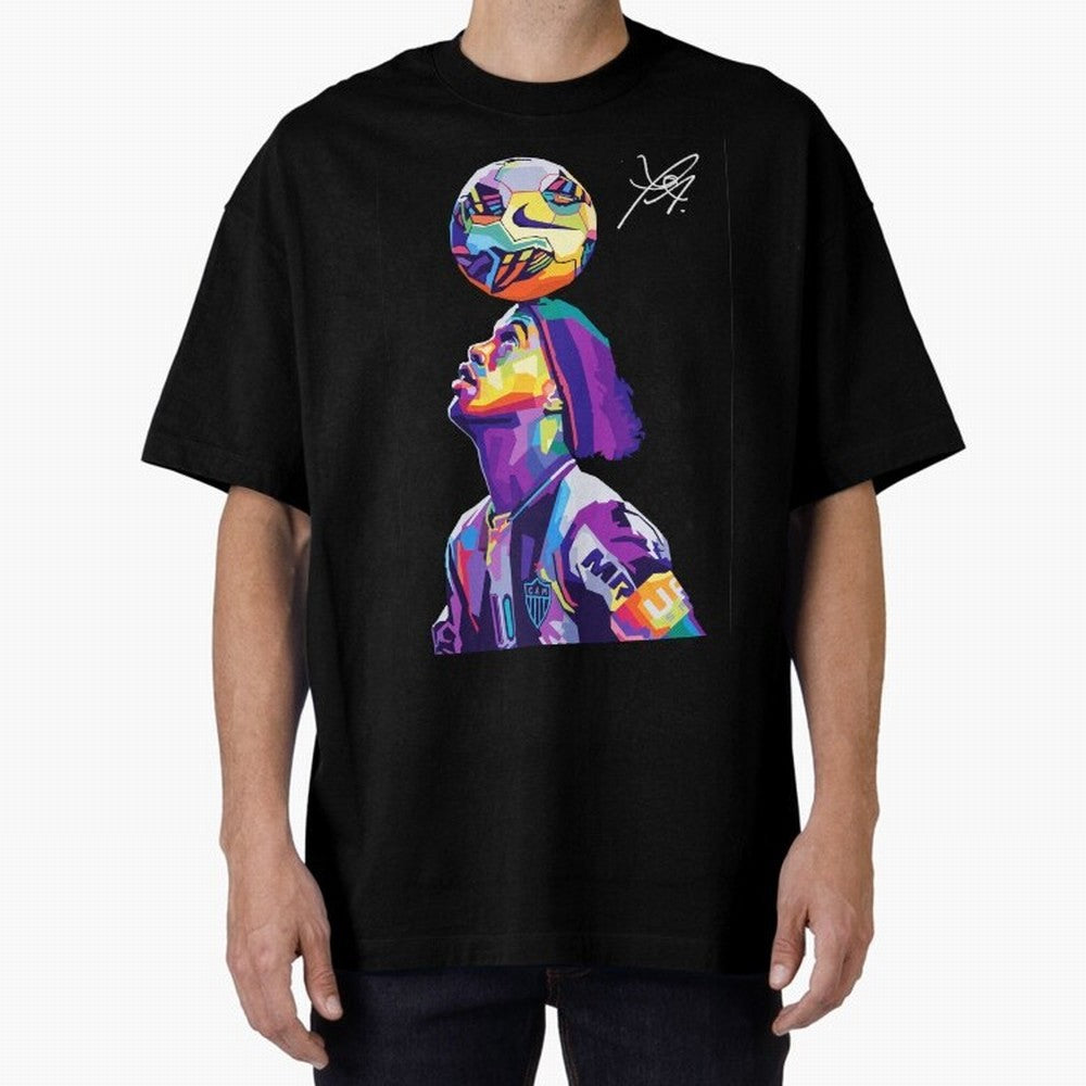 Ronaldinho Wpap Pop Art Oversized T-Shirt Relive the Noise and Pride of FIFA World Cup 2026 Spirit, Made for England, France and Netherlands, Neymar, Football Passion, Legendary Performances, Festival Vibes and Supporter Community; Perfect for