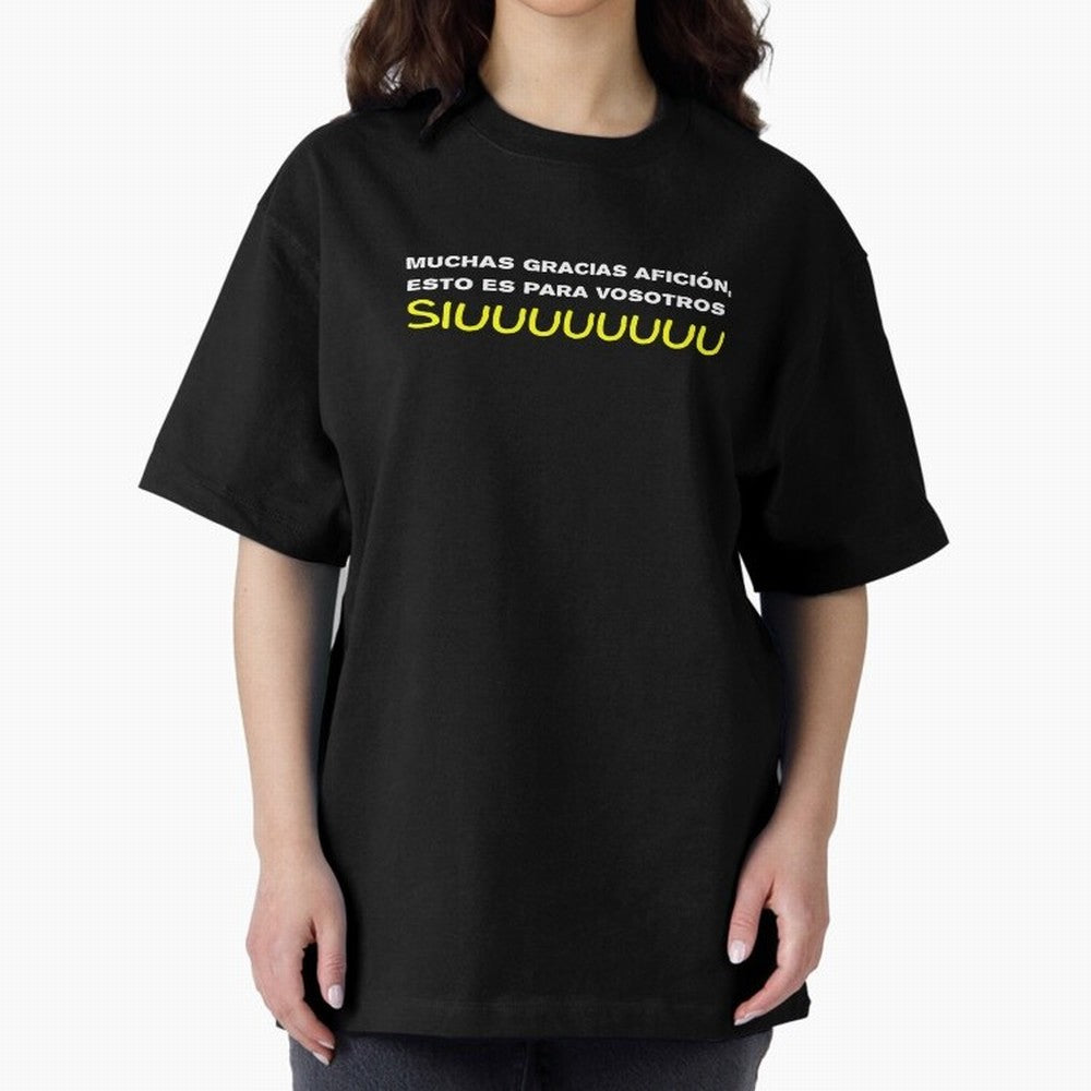 Muchas gracias afici¨®n, esto es para vosotros Siuuu Oversized T-Shirt Bring International Match Energy to FIFA World Cup 2026 for Fans of Messi, CR7 and Mbappe and Spain, Bringing Stadium Memories, Football Loyalty, International Chants and