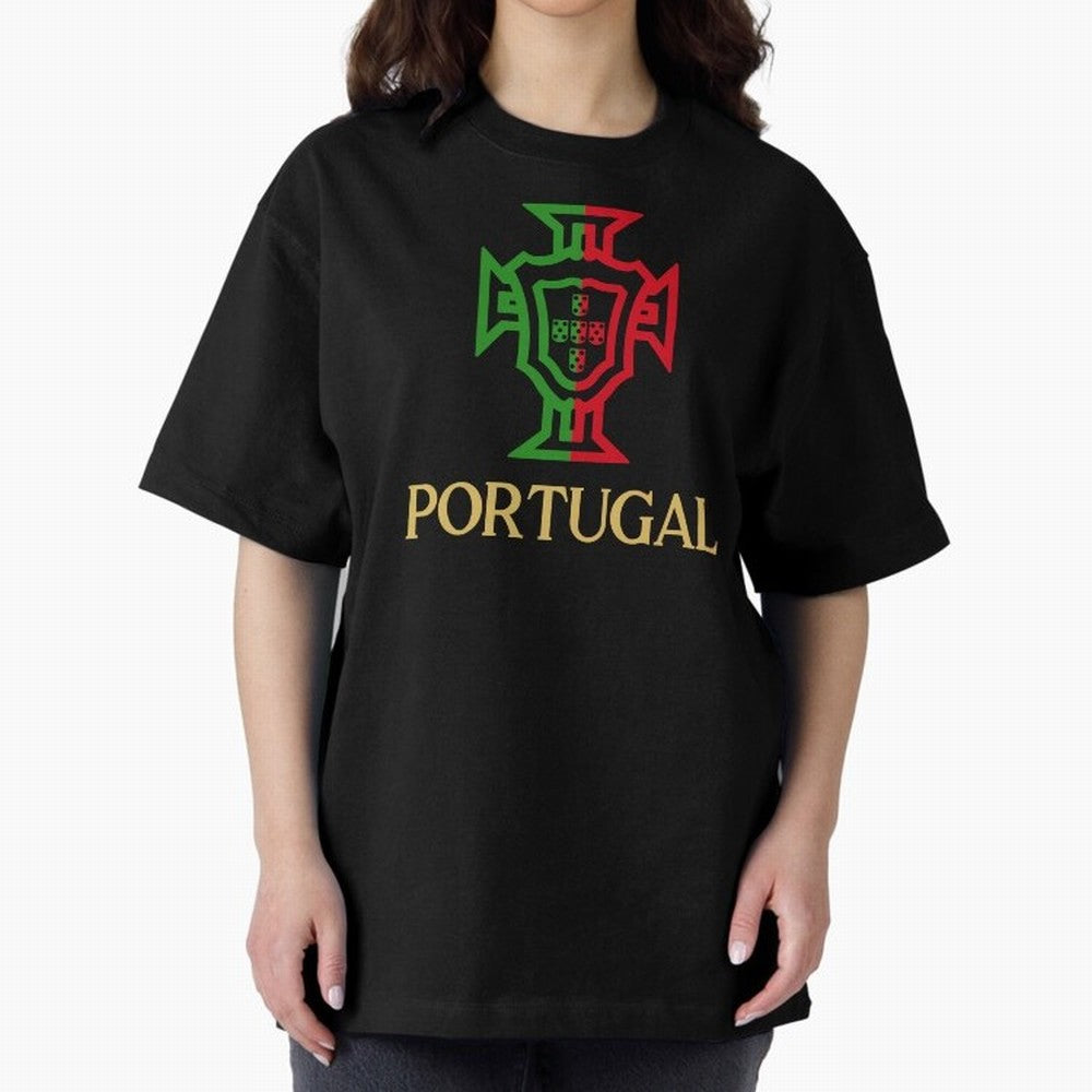 Portugal Tuga Gold Oversized T-Shirt Feel the Roar of Global Football Passion for FIFA World Cup 2026 USA Canada Mexico, Featuring Messi, Neymar and Mbappe, Germany, Championship Spirit, Famous Goals, Roaring Crowds and International Football