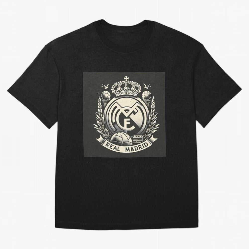 VIntage Style Real Madrid Logo Oversized T-Shirt Stand with FIFA World Cup 2026 USA Canada Mexico Centered on CR7, France Energy, Tournament Hype, Historic Matchups, Family Viewing Parties and Global Sports Pride; Perfect for Fans, Collectors,