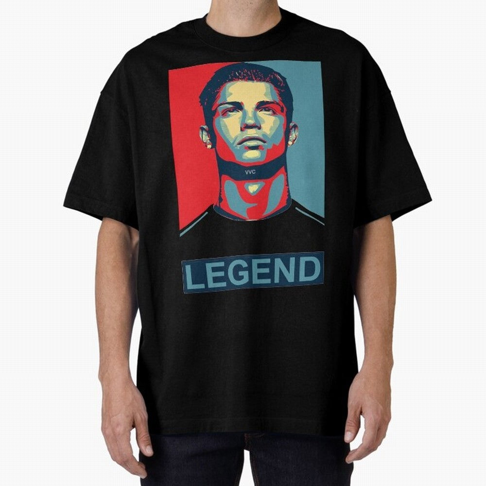 cristiano ronaldo legend Es Oversized T-Shirt Support Iconic Players in Global Football Passion for FIFA World Cup 2026 Group Stage, Driven by Neymar, England, Champion Mindset, Group Stage Buzz, Knockout Tension and Passionate Fan Culture; Created