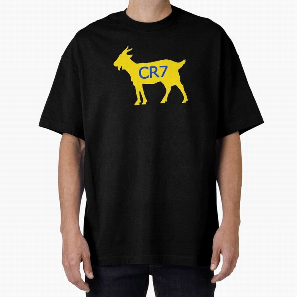 CR7 GOAT Yellow Al Nassr Oversized T-Shirt Join the Global Buzz around Global Football Passion for FIFA World Cup 2026 Group Stage, Celebrating Messi, Neymar and Mbappe, England and Germany, Stadium Chants, National Pride, Trophy Dreams and