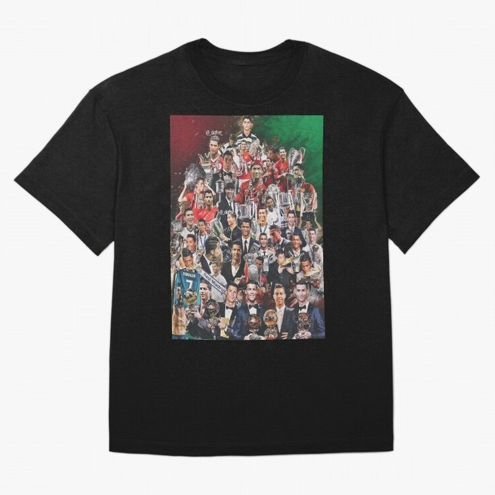 Cristiano Ronaldo (5th Ballon D'Or) Oversized T-Shirt Fuel Your Fan Pride for FIFA World Cup 2026 Spirit, Featuring Portugal, Haaland and Mbappe, Supporter Pride, Iconic Celebrations, Legendary Names and Global Match Day Energy; Made for Collectors