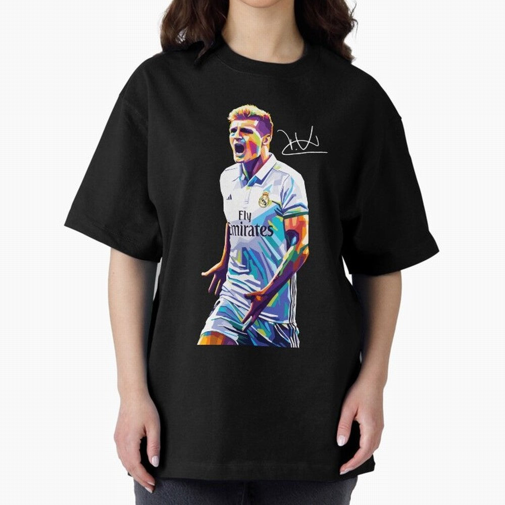 Kroos Footballer Wpap Art Oversized T-Shirt Bring Bold Fan Energy to Match Day Hype around FIFA World Cup 2026 USA Canada Mexico, Neymar, England, Classic Soccer Heritage, Championship Pressure, Fan Loyalty and International Pride; Perfect for