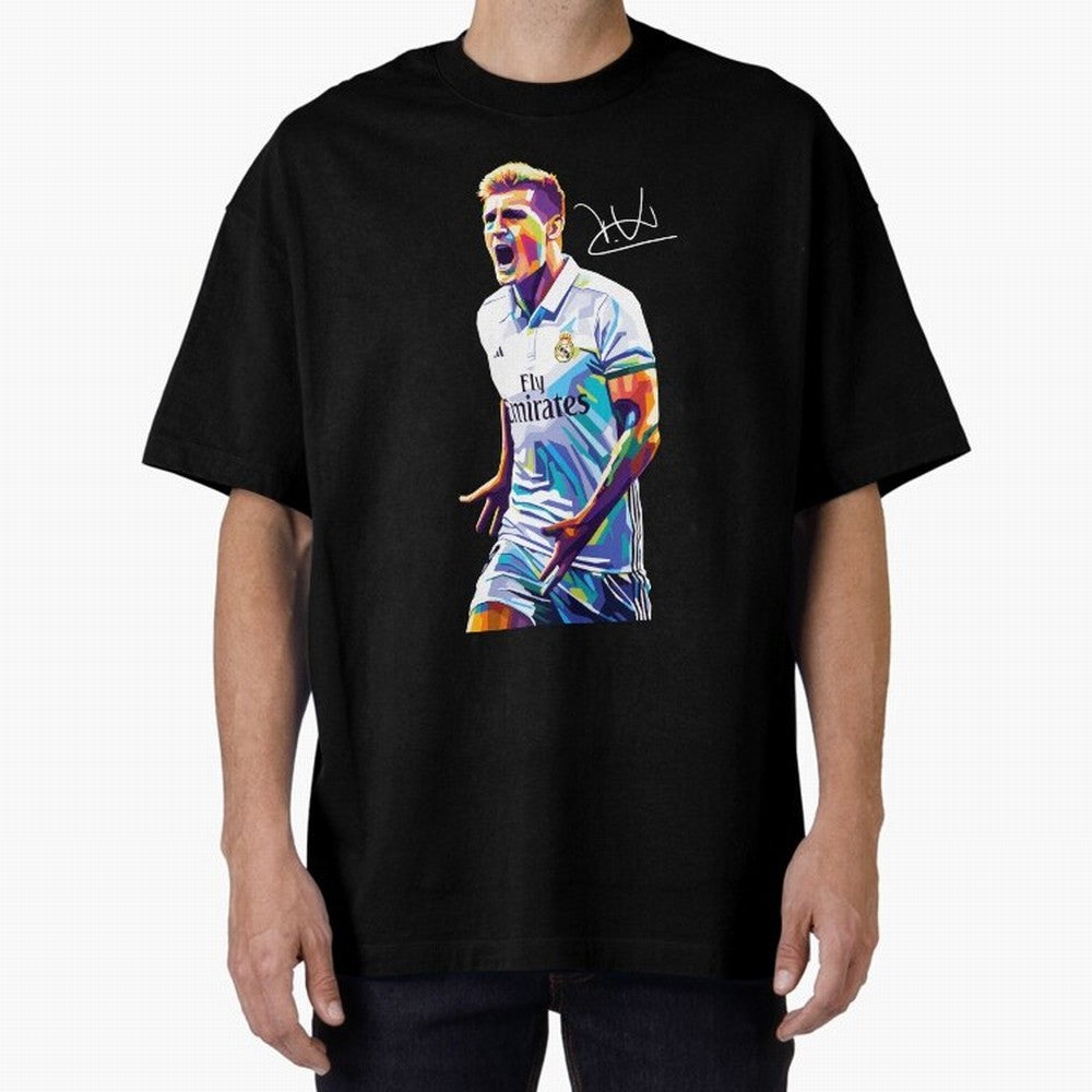 Kroos Footballer Wpap Art Oversized T-Shirt Bring Bold Fan Energy to Match Day Hype around FIFA World Cup 2026 USA Canada Mexico, Neymar, England, Classic Soccer Heritage, Championship Pressure, Fan Loyalty and International Pride; Perfect for