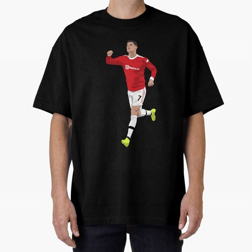Cristiano Ronaldo Right Here Goal Celebration Oversized T-Shirt Bring Global Tournament Vibes to the FIFA World Cup 2026 Journey through Messi, CR7 and Mbappe Highlights, Portugal, Spain and Germany Pride, Champion Mindset, Group Stage Buzz,