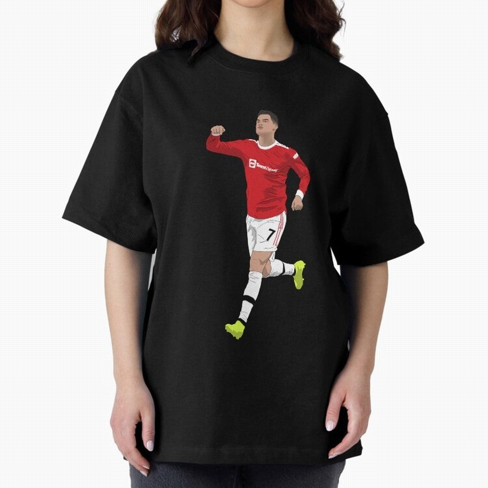 Cristiano Ronaldo Right Here Goal Celebration Oversized T-Shirt Bring Global Tournament Vibes to the FIFA World Cup 2026 Journey through Messi, CR7 and Mbappe Highlights, Portugal, Spain and Germany Pride, Champion Mindset, Group Stage Buzz,