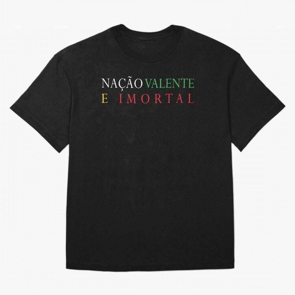 Na??o Valente e Imortal Portugal Oversized T-Shirt Bring FIFA World Cup 2026 Spirit, Inspired by Argentina, France and Brazil, Messi, Stadium Chants, National Pride, Trophy Dreams and Unforgettable Football Memories; Created for Match Day Parties,
