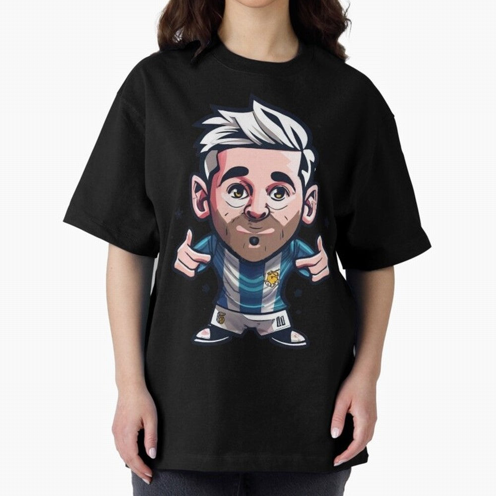 Lionel Messi Oversized T-Shirt Celebrate the Next Chapter of FIFA World Cup 2026 USA Canada Mexico Inspired by Messi, Neymar and Mbappe, Argentina, France and Brazil Energy, Sports Nostalgia, International Competition, Famous Players and