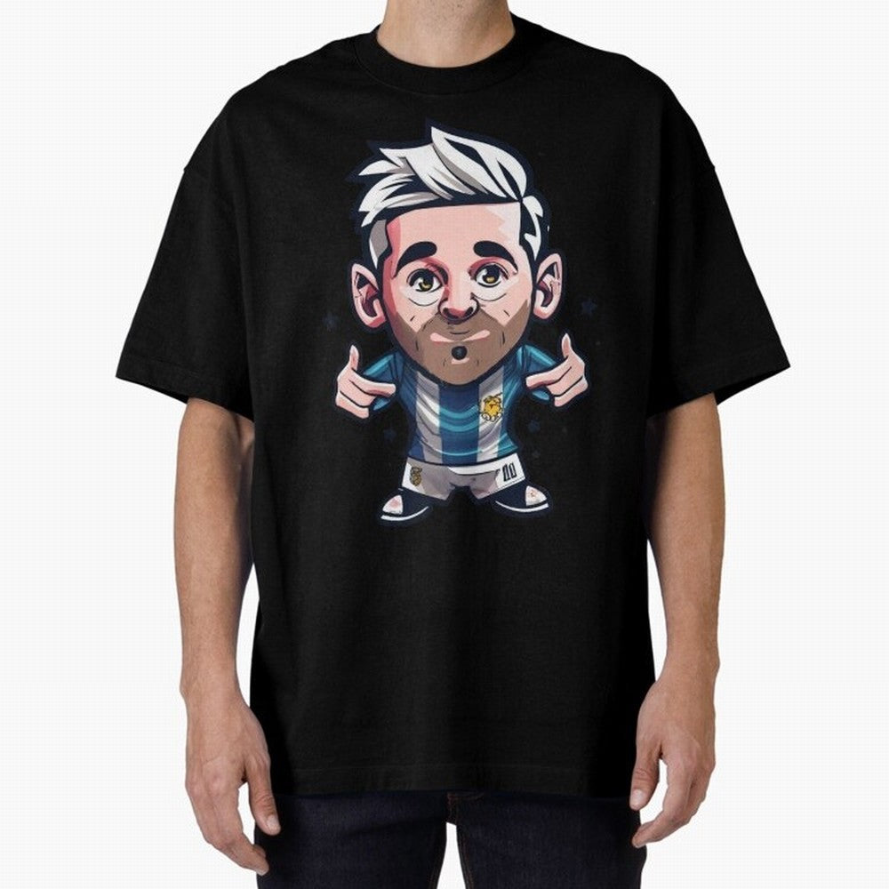 Lionel Messi Oversized T-Shirt Celebrate the Next Chapter of FIFA World Cup 2026 USA Canada Mexico Inspired by Messi, Neymar and Mbappe, Argentina, France and Brazil Energy, Sports Nostalgia, International Competition, Famous Players and
