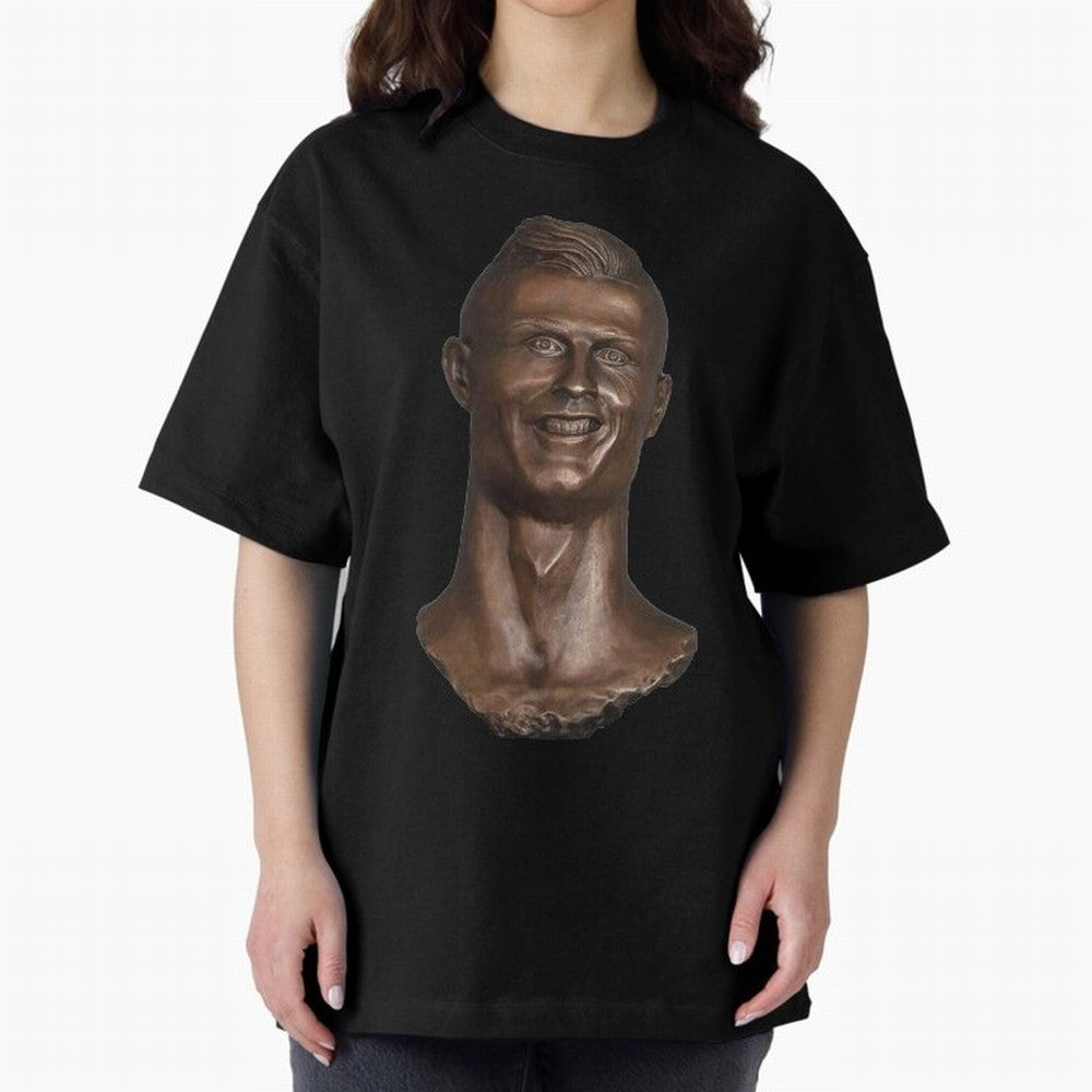 Cristiano Ronaldo Bust Scary Oversized T-Shirt Join Global Football Passion for FIFA World Cup 2026, Inspired by Messi, Germany, Football Passion, Legendary Performances, Festival Vibes and Supporter Community; Perfect for People Who Love