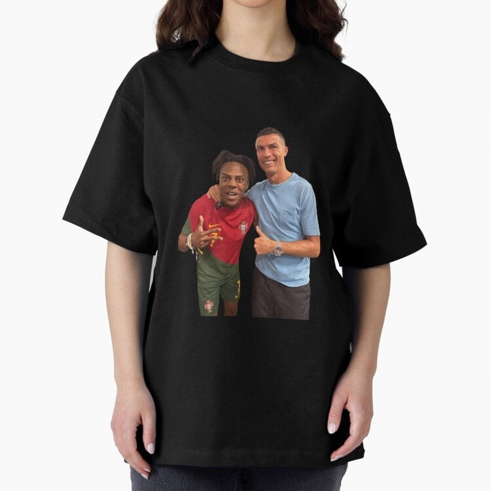 ISHOWSPEED MET RONALDO Oversized T-Shirt Showcase FIFA World Cup 2026 Centered on Cristiano Ronaldo, Argentina and Brazil Energy, Classic Soccer Heritage, Championship Pressure, Fan Loyalty and International Pride; Perfect for People Who Love