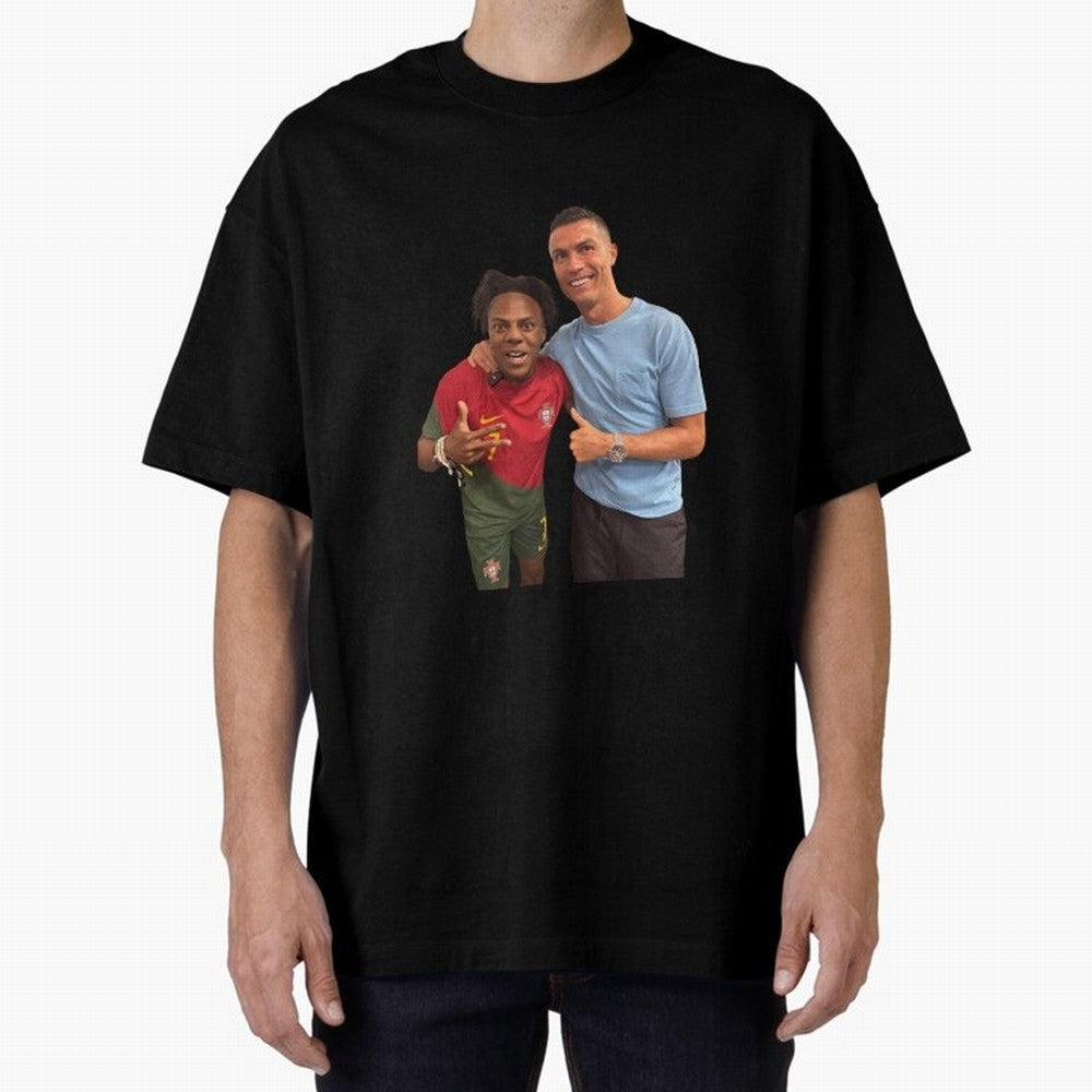 ISHOWSPEED MET RONALDO Oversized T-Shirt Showcase FIFA World Cup 2026 Centered on Cristiano Ronaldo, Argentina and Brazil Energy, Classic Soccer Heritage, Championship Pressure, Fan Loyalty and International Pride; Perfect for People Who Love