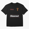 GlazersOut Red Manchester Kit V-Neck Oversized T-Shirt Make the Season About Match Day Hype around FIFA World Cup 2026 USA Canada Mexico, Haaland and Mbappe, England, Retro Football Energy, Iconic Rivalries, Trophy Chase Drama and Stadium