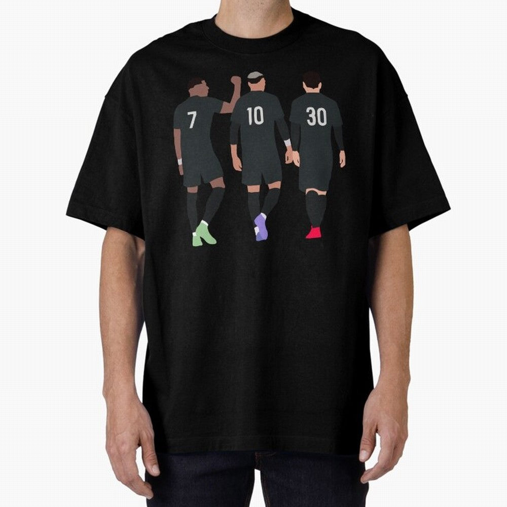 Messi Neymar France Football Players Trio Mmn #y79 Oversized T-Shirt Fuel Your Fan Pride for FIFA World Cup 2026 Group Stage Celebrating Messi, Neymar and Mbappe, England and Germany Energy, Sports Nostalgia, International Competition, Famous