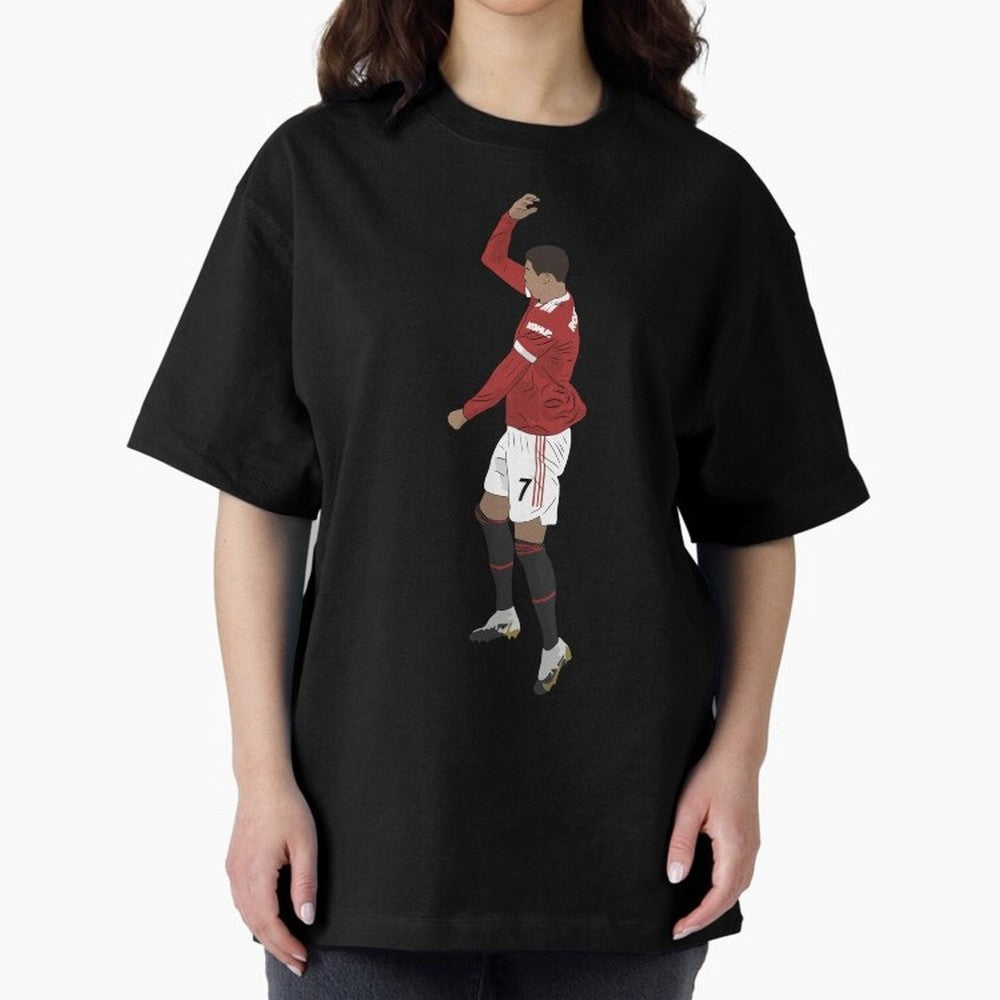 Cristiano Ronaldo Pirouette Siuuuu Goal Celebration Oversized T-Shirt Show Up for the Glory of FIFA World Cup 2026 USA Canada Mexico Connected to Messi, Neymar and Mbappe, Spain and Netherlands Energy, Classic Soccer Heritage, Championship