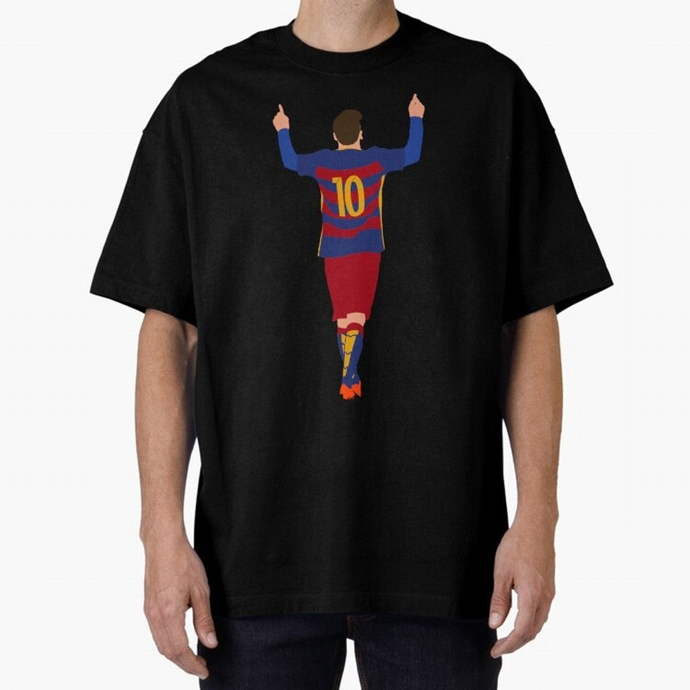 Lionel Messi - Fc Barcelona #s14 Oversized T-Shirt Build the FIFA World Cup 2026 Journey through Messi and Cristiano Ronaldo Highlights, England Pride, Football Passion, Legendary Performances, Festival Vibes and Supporter Community; Great for