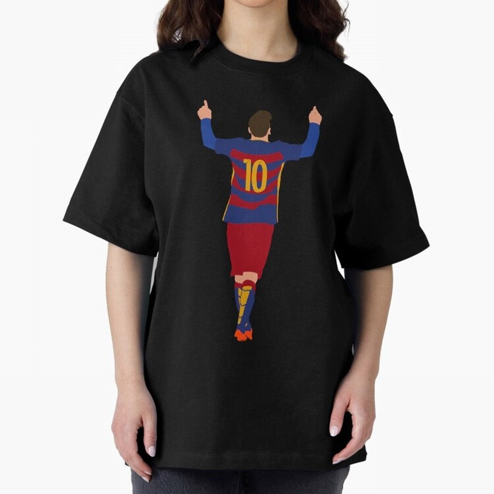 Lionel Messi - Fc Barcelona #s14 Oversized T-Shirt Build the FIFA World Cup 2026 Journey through Messi and Cristiano Ronaldo Highlights, England Pride, Football Passion, Legendary Performances, Festival Vibes and Supporter Community; Great for