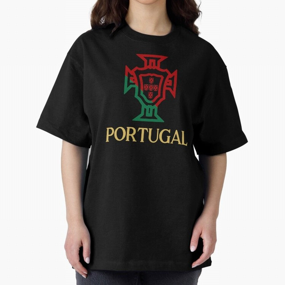 Portugal Tuga D Gold Oversized T-Shirt Support the Legends of Global Football Passion for FIFA World Cup 2026 Group Stage, Centered on Messi, CR7 and Mbappe, England, Tournament Hype, Historic Matchups, Family Viewing Parties and Global Sports
