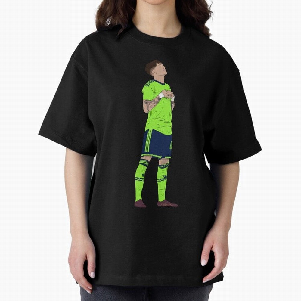 Alejandro Garnacho Ronaldo Peace Goal Celebration Oversized T-Shirt Enjoy the Biggest Football Party of FIFA World Cup 2026 for Fans of Messi and Cristiano Ronaldo and Brazil, Portugal and Argentina, Bringing Soccer Culture, Superstar Moments,