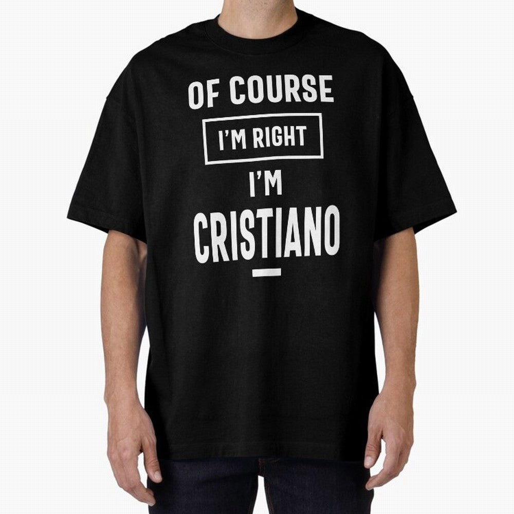 Cristiano Personalized Name Birthday Gift Oversized T-Shirt Share the Excitement of Match Day Hype around FIFA World Cup 2026, CR7, Portugal, Goal Celebration Energy, Supporter Heritage, Football Icons and Worldwide Tournament Joy; Ideal for Fans