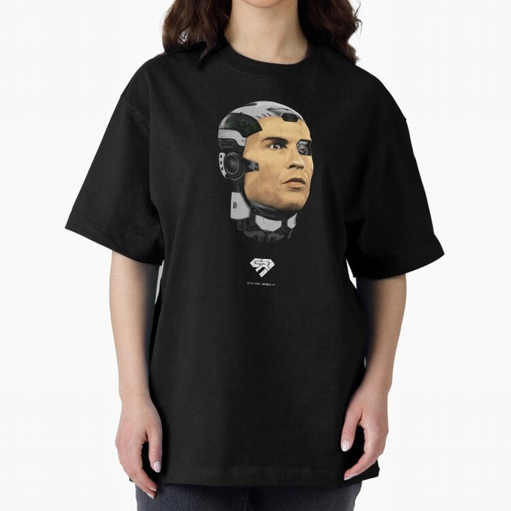 Calcio Robo 7 Oversized T-Shirt Stand Proud for Global Football Passion for FIFA World Cup 2026 Group Stage, Filled with Cristiano Ronaldo, Haaland and CR7, Brazil, Portugal and Argentina, Vintage Soccer Flavor, Modern Football Stars, National