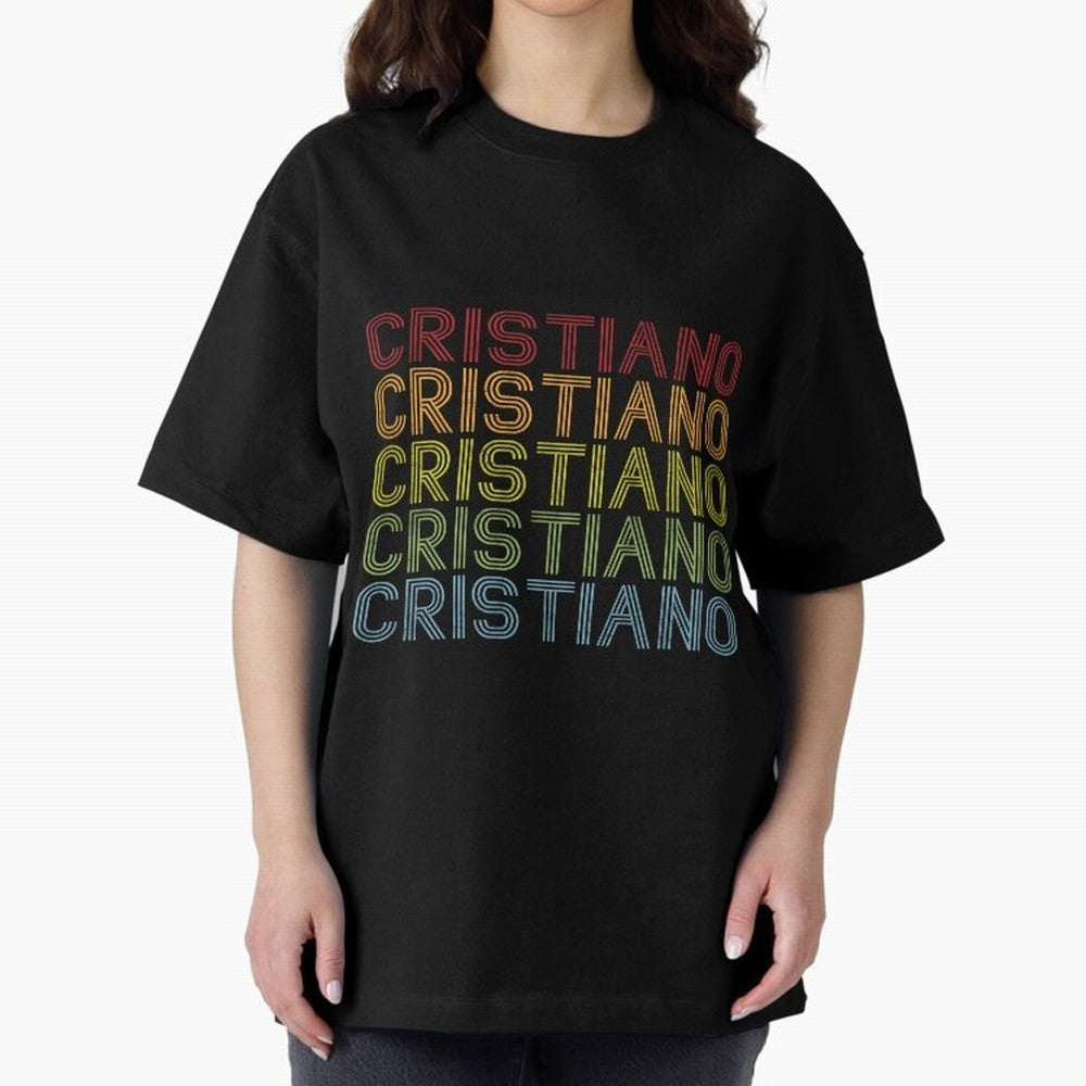 Cristiano Name T Shirt - Cristiano Vintage Retro Cristiano Name Gift Item Tee Oversized T-Shirt Bring Home the FIFA World Cup 2026 Group Stage Journey through CR7 and Messi Highlights, Argentina, France and Brazil Pride, Worldwide Fan Energy,
