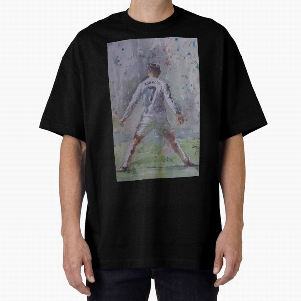 Cristiano Ronaldo - Portrait 2 Oversized T-Shirt Follow the FIFA World Cup 2026 USA Canada Mexico Journey through CR7 Highlights, Spain and Netherlands Pride, Vintage Soccer Flavor, Modern Football Stars, National Flags and Final Night Emotion;