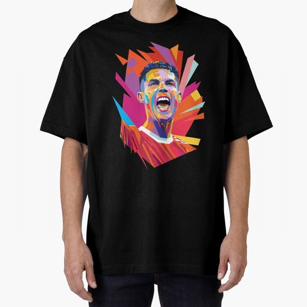Cristiano Ronaldo Pop Art WPAP Oversized T-Shirt Upgrade Global Football Passion for FIFA World Cup 2026 Group Stage, Built around Cristiano Ronaldo, Haaland and CR7, Germany, Stadium Memories, Football Loyalty, International Chants and