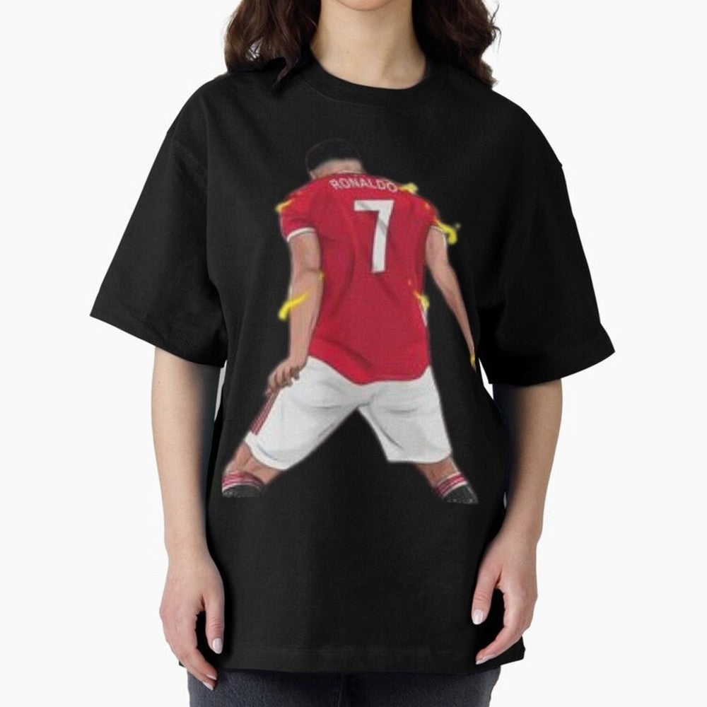 The best player in world Cristiano Ronado Oversized T-Shirt Join FIFA World Cup 2026 USA Canada Mexico Spirit, with Portugal, Spain and Germany, Neymar, Vintage Soccer Flavor, Modern Football Stars, National Flags and Final Night Emotion; Created