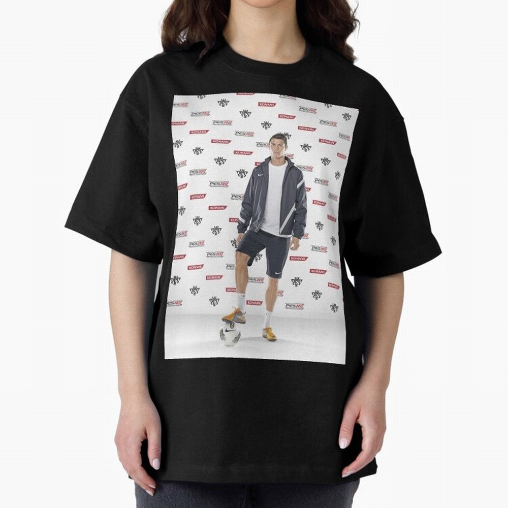 sport cristiano ronaldo football Oversized T-Shirt Capture Stadium Memories from FIFA World Cup 2026 for Fans of Haaland and Germany, Bringing Championship Spirit, Famous Goals, Roaring Crowds and International Football Unity; Ideal for Football