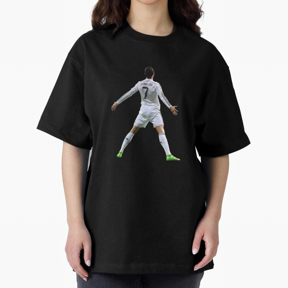 Ronaldo Real Madrid SUI Celebration Oversized T-Shirt Live for the Drama of FIFA World Cup 2026 Group Stage Spirit, Made for Argentina, France and Brazil, Cristiano Ronaldo, Haaland and CR7, Goal Celebration Energy, Supporter Heritage, Football