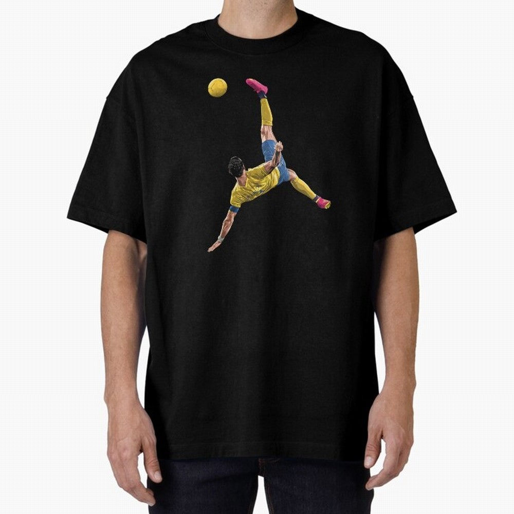 overheadkick bycyle shoot Oversized T-Shirt Create FIFA World Cup 2026 for Fans of Neymar, Haaland and Cristiano Ronaldo and Brazil, Portugal and Argentina, Bringing Supporter Pride, Iconic Celebrations, Legendary Names and Global Match Day Energy;