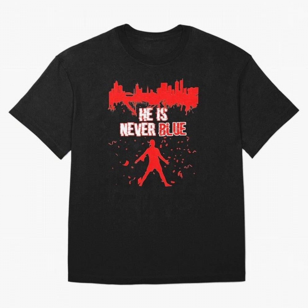 Cr7-Ronaldo-He Is Never Blue Manchester-Red Oversized T-Shirt Join Match Day Hype around FIFA World Cup 2026, Cristiano Ronaldo, Argentina, Football History, Final Match Energy, Crowd Noise and Once in a Lifetime Moments; Made for Die Hard