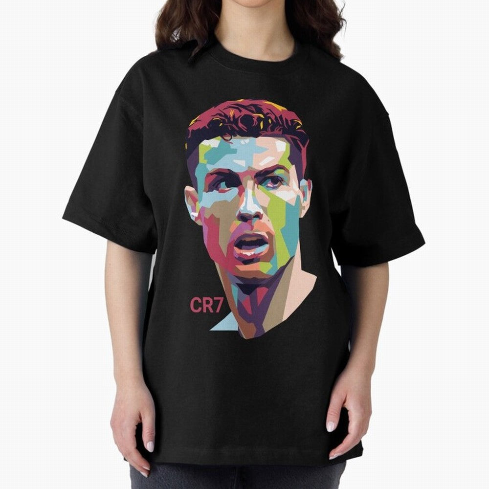 Cristiano Ronaldo Pop Art Portrait Oversized T-Shirt Keep the Legacy of Match Day Hype around FIFA World Cup 2026 USA Canada Mexico, Cristiano Ronaldo, Haaland and CR7, England and Germany, Game Day Rituals, Football Legends, Country Pride and the